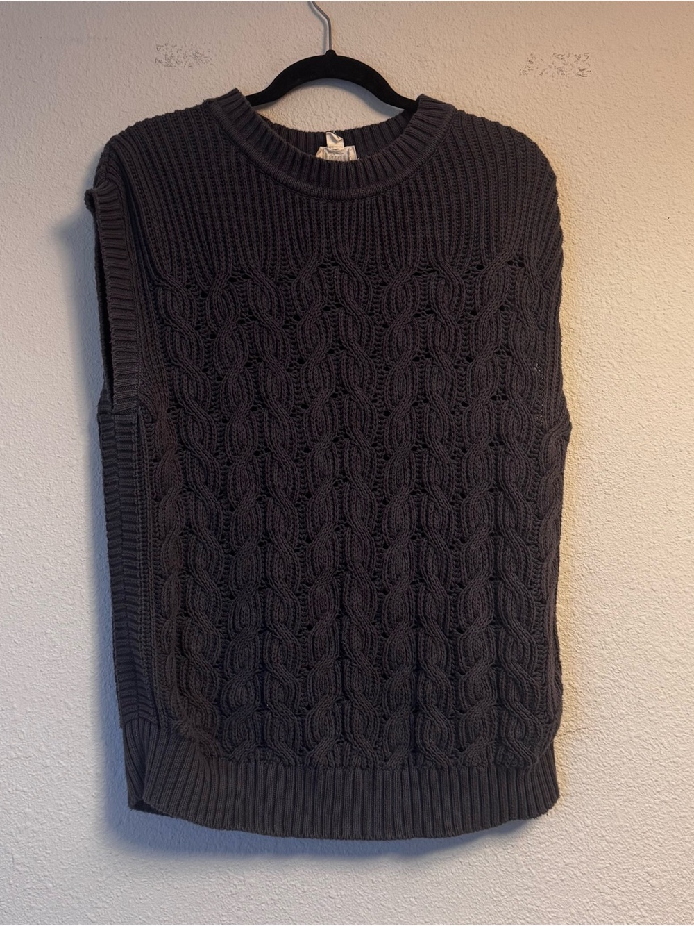 Pact Chunky Knit Crewneck Sweater in Charcoal Gray